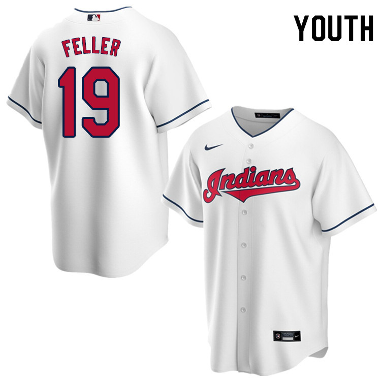 Nike Youth #19 Bob Feller Cleveland Indians Baseball Jerseys Sale-White